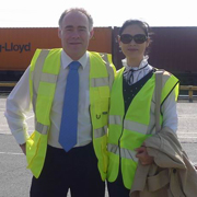Gwynne Richards and Wilma from Sinotrans - during their visit to Freightliner